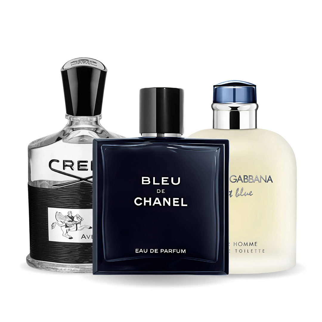 Set van 3 parfums: Bleu de Chanel, Creed Aventus, Light Blue Dolce Gabbana 100ml