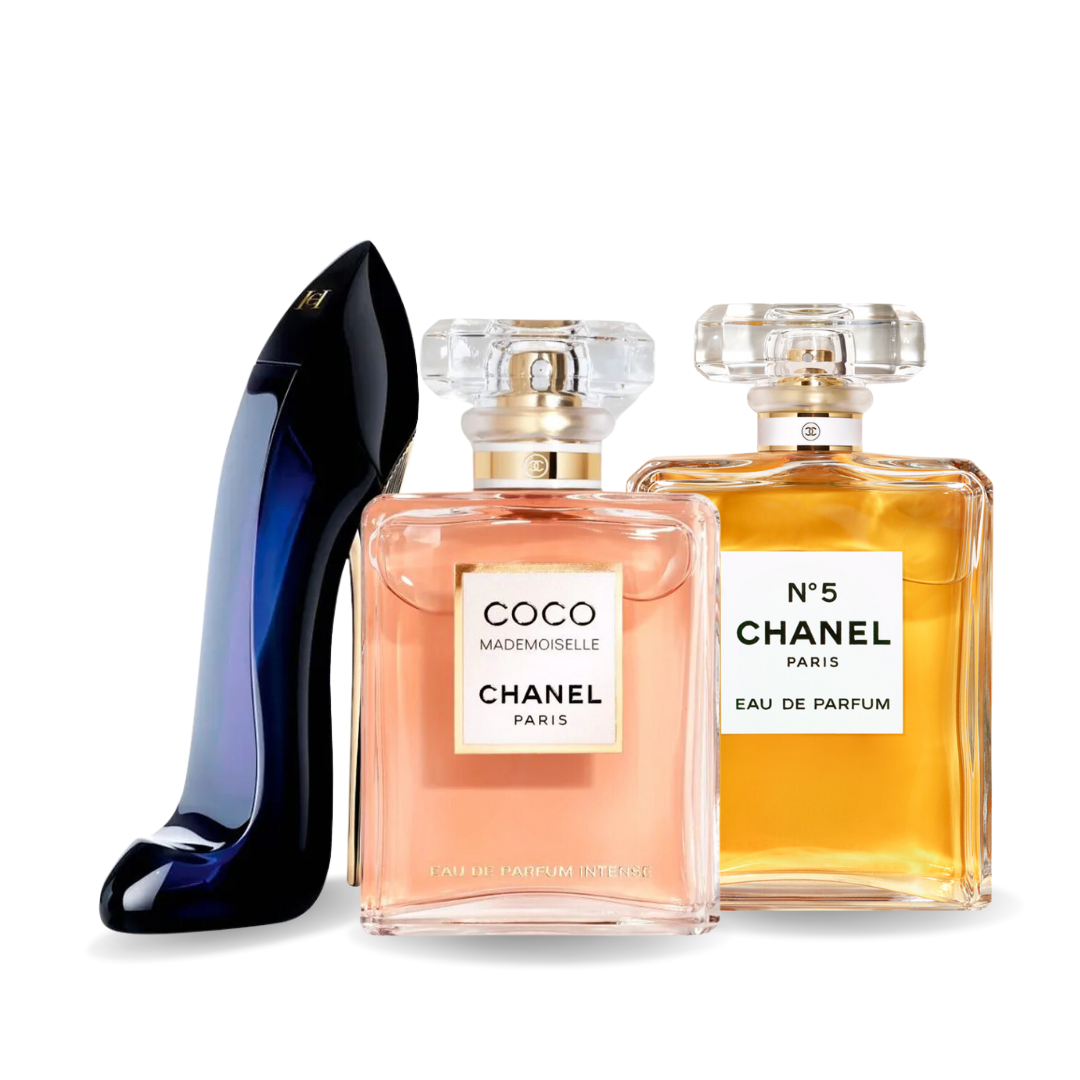 Set van 3 parfums:  GOOD GIRL, COCO MADEMOISELLE, Chanel Nº5 100ml