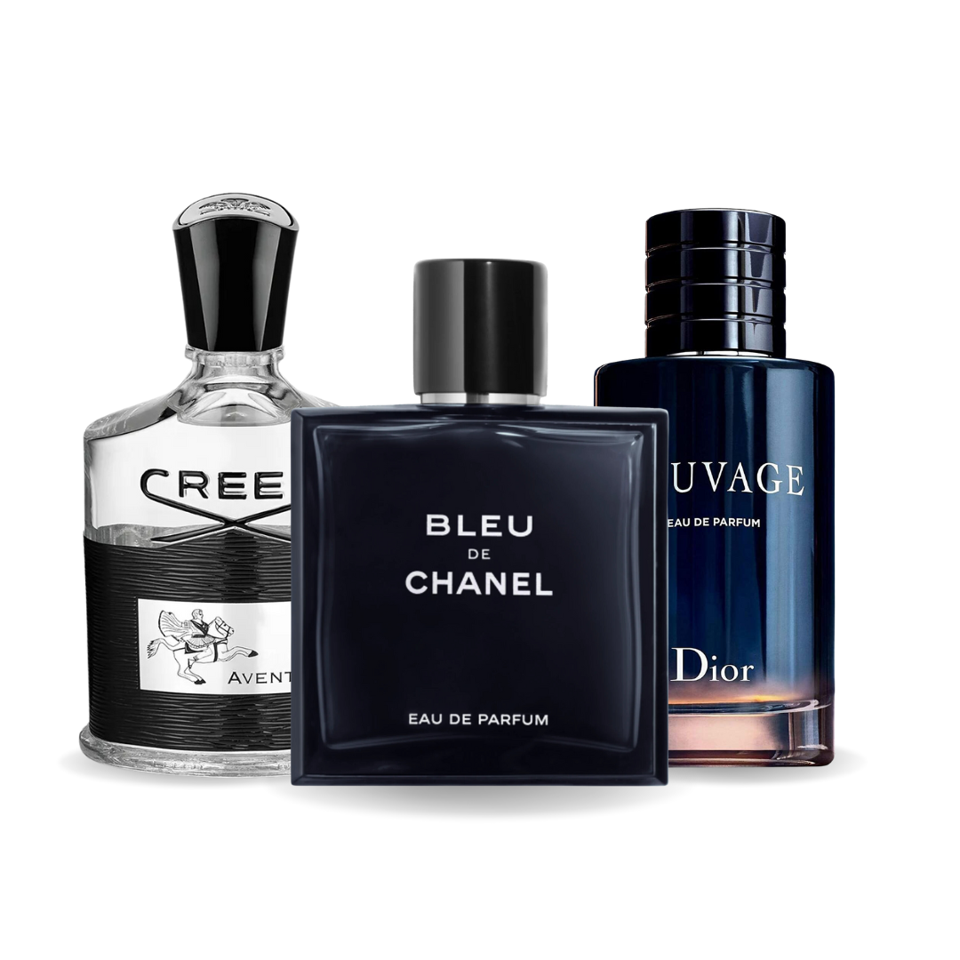 Set van 3 parfums: Creed AVENTUS, BLEU DE CHANEL, Dior SAUVAGE 100ml