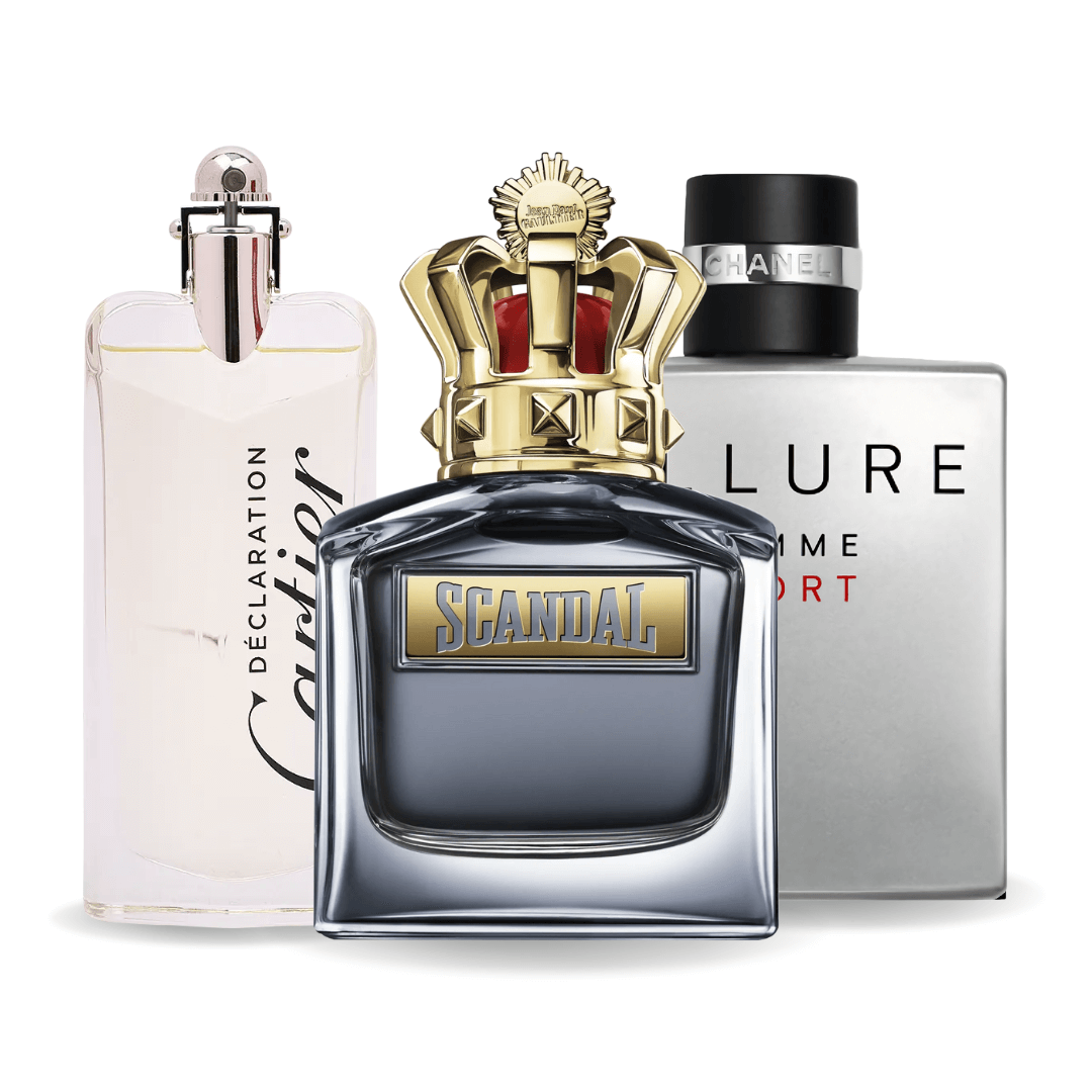Set van 3 parfums: Allure Heren Sports, Jean Paul Gaultier Scandal, Cartier Declaration 100ml