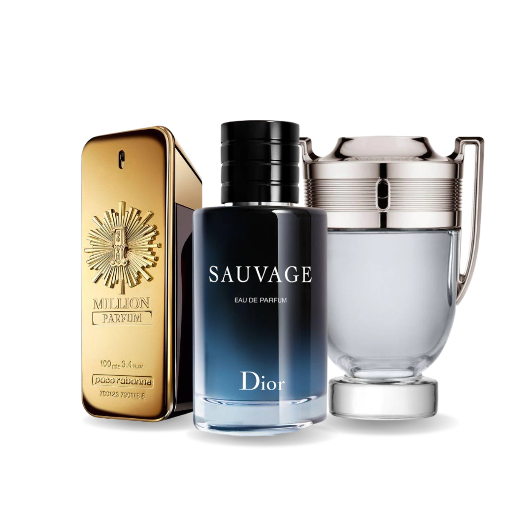 Set van 3 parfums: Paco Rabanne ONE MILLION, Dior SAUVAGE e Paco Rabanne INVICTUS 100ml
