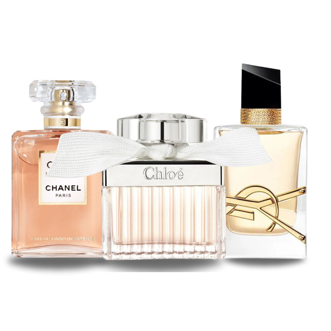 Set van 3 parfums: Chanel COCO MADEMOISELLE, Yves Saint Laurent LIBRE e CHLOÉ 100ml