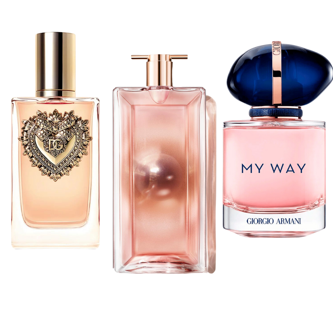 Set van 3 parfums: Dolce & Gabanna Devotion, My Way Giorgio Armani, Lancôme Idôle 100ml