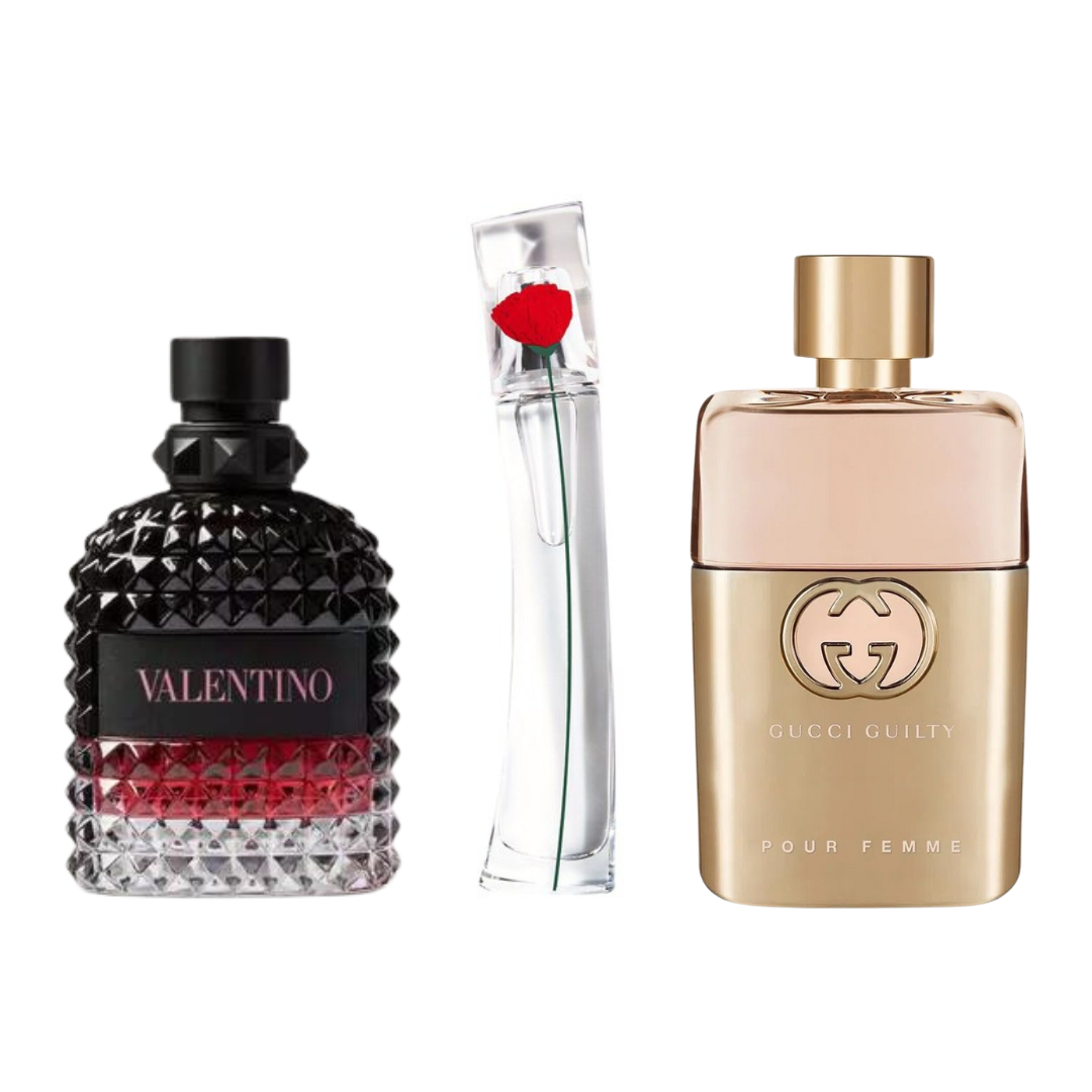 Set van 3 parfums: Gucci Guilt, Valentini Intense, Flower Kenzo 100ml